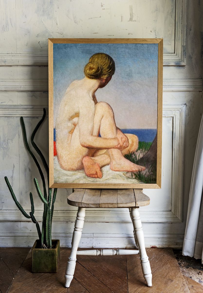 Nude Woman by the Sea — Fine Art Print. — room view 1