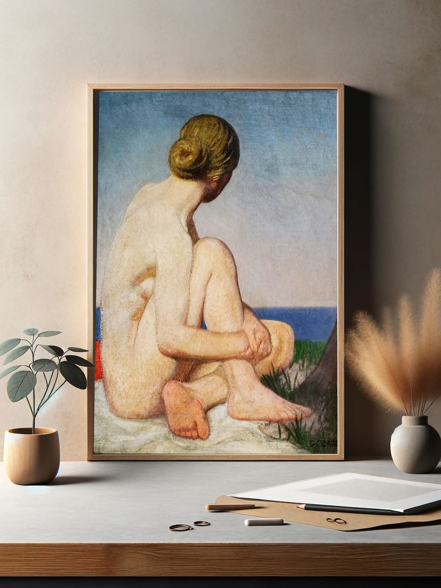 Nude Woman by the Sea — Fine Art Print. — room view 2