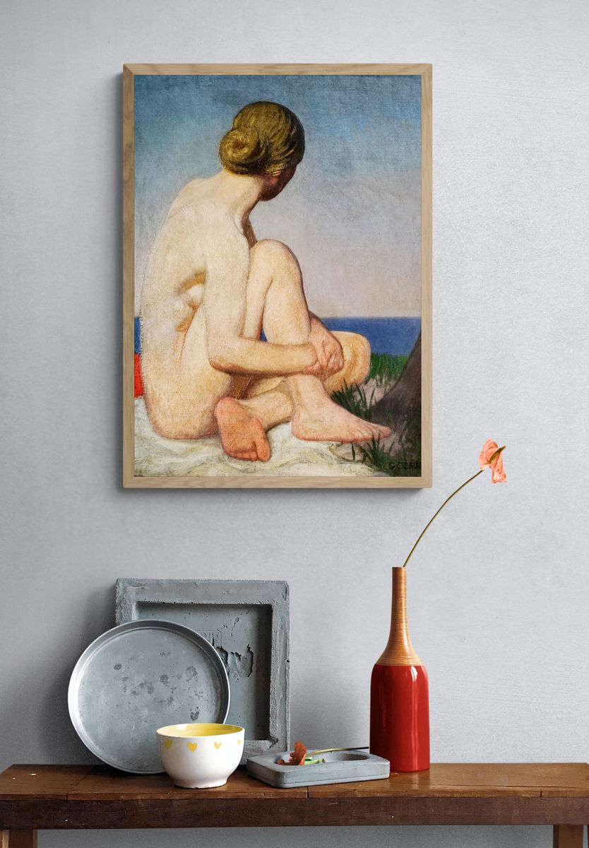 Nude Woman by the Sea — Fine Art Print. — room view 3