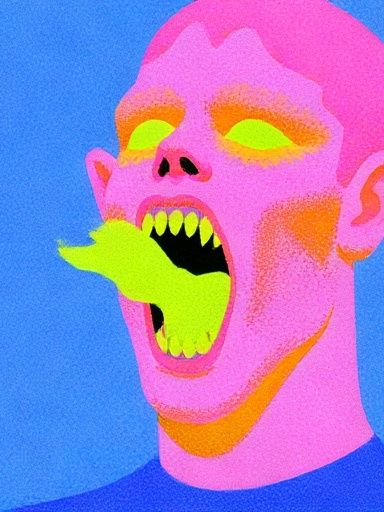 Neon Scream Pop-Art Poster. poster — fine-art art