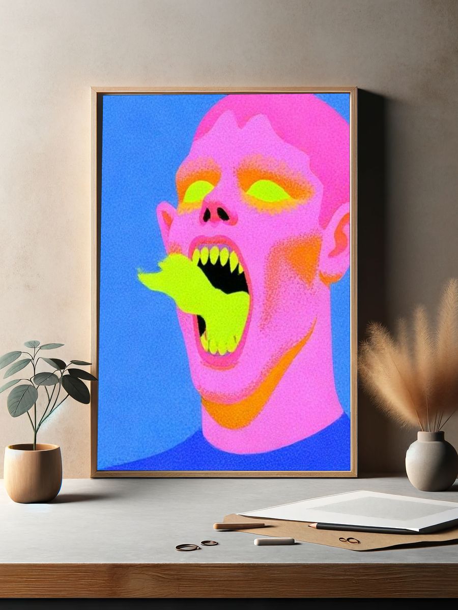 Neon Scream Pop-Art Poster. — room view 2
