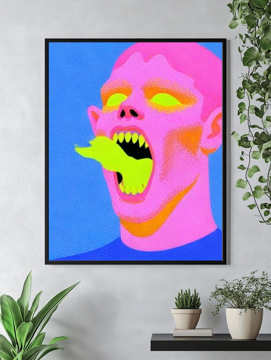 Neon Scream Pop-Art Poster. — room view 4