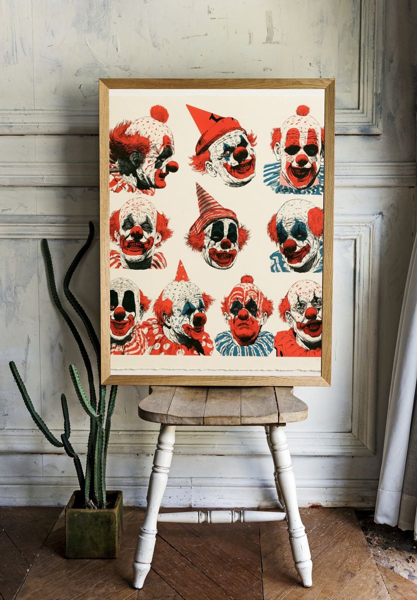 Clown Faces Pop-Art Poster. room preview