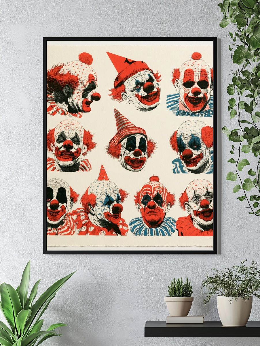 Clown Faces Pop-Art Poster. — room view 4