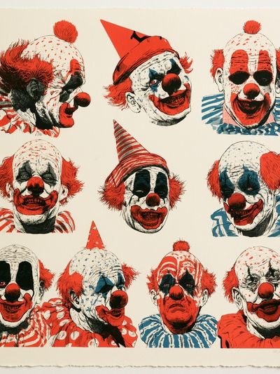 Clown Faces Pop-Art Poster. poster