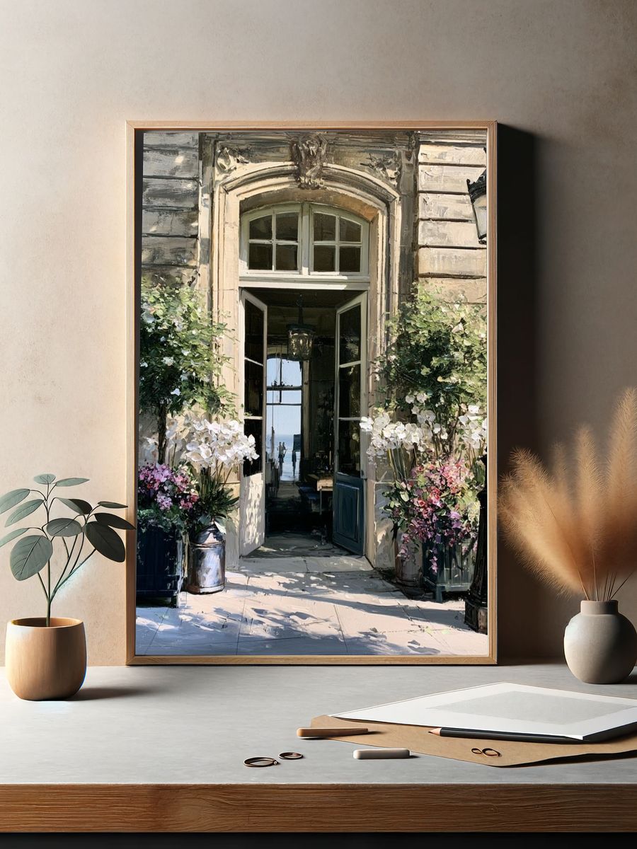Parisian Courtyard Entrance Print. — room view 2