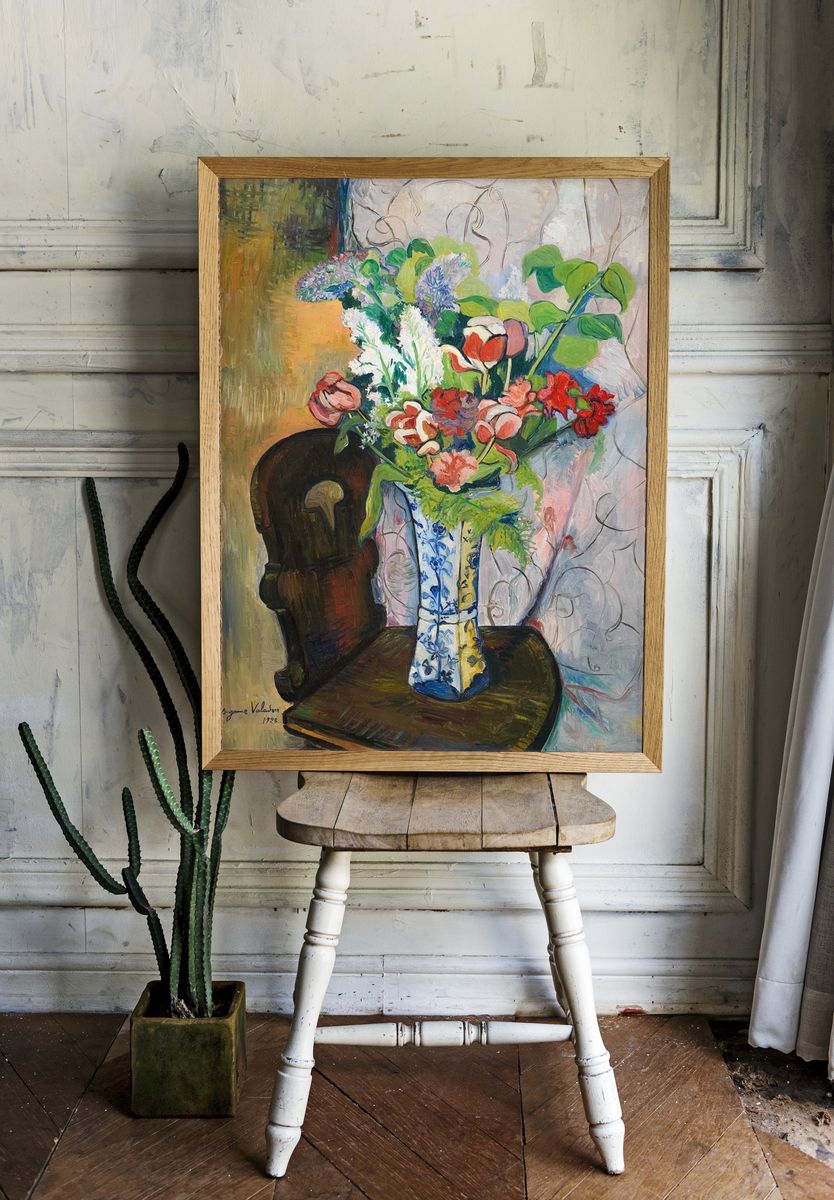 Vase of Flowers — Fine Art Print. — room view 1