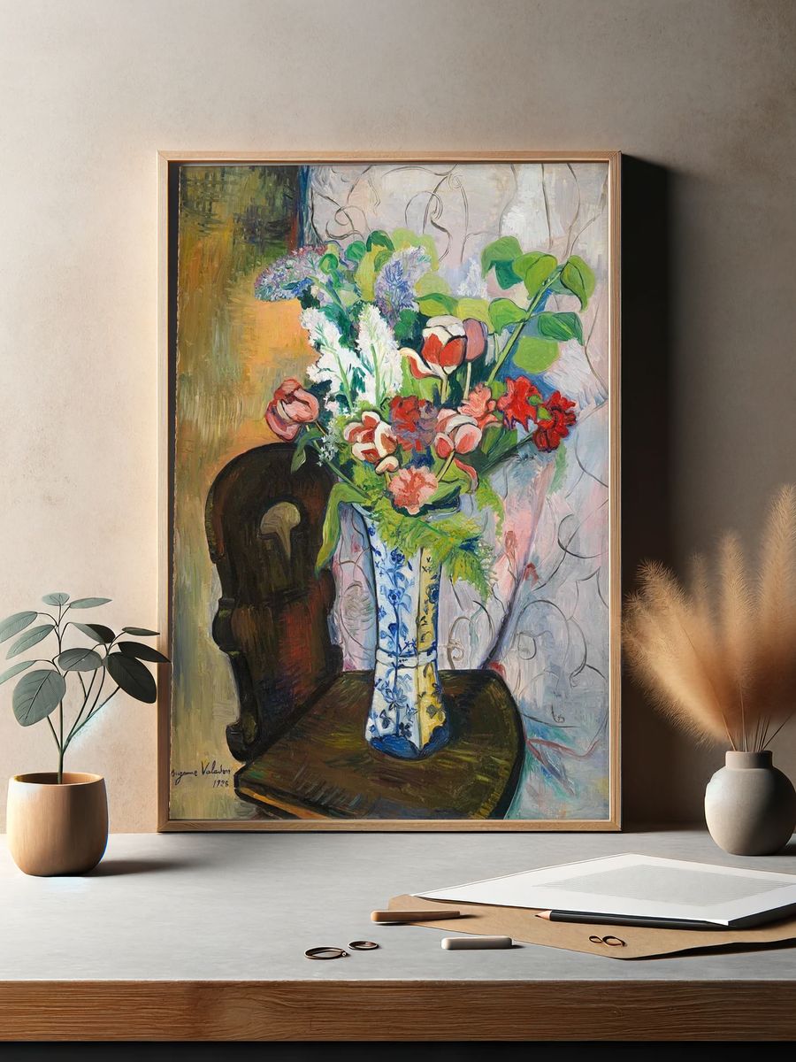 Vase of Flowers — Fine Art Print. — room view 2