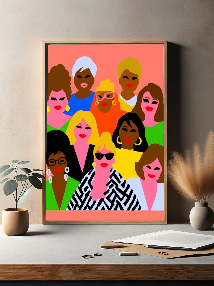 Pop Art Women Portrait Poster. — room view 2
