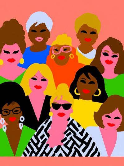 Pop Art Women Portrait Poster. poster