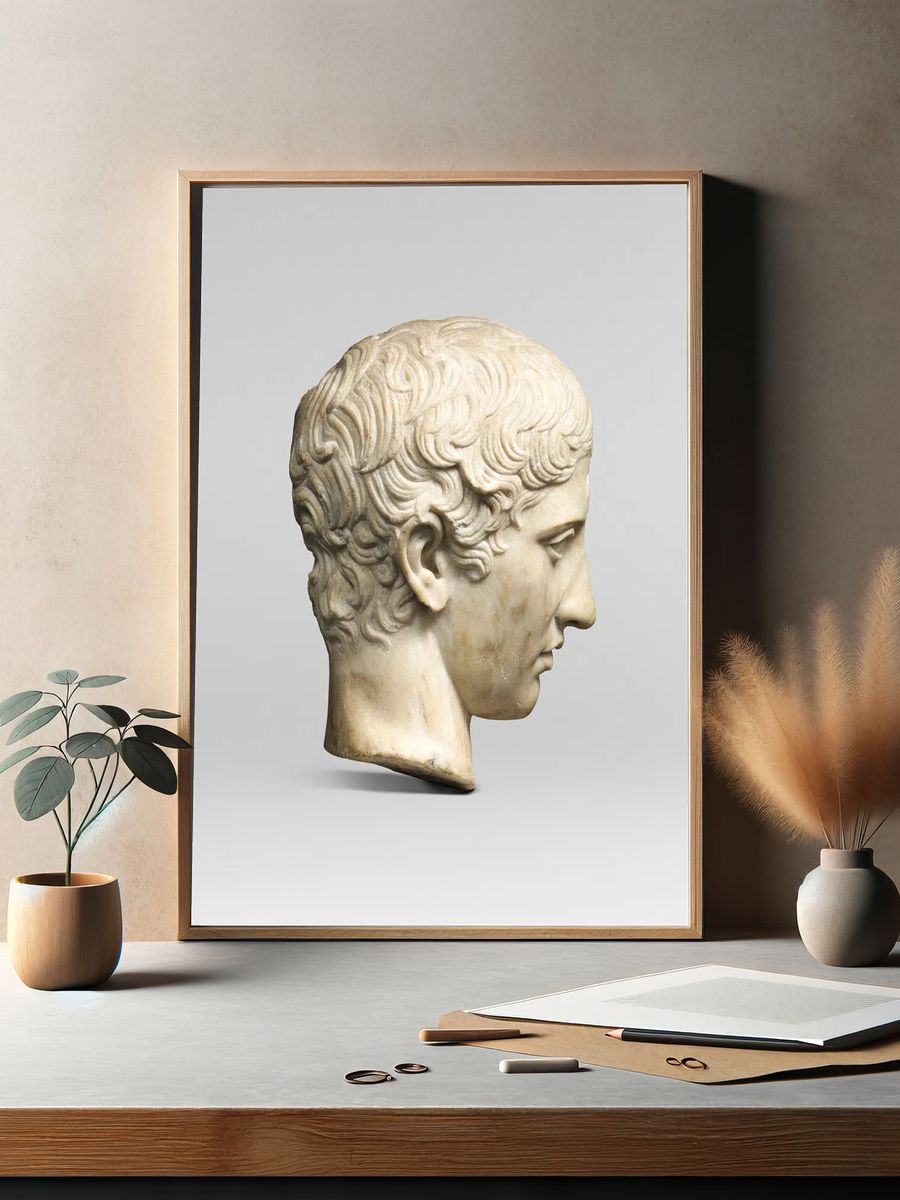 Classical Sculpture Head — Fine Art Print. — room view 2