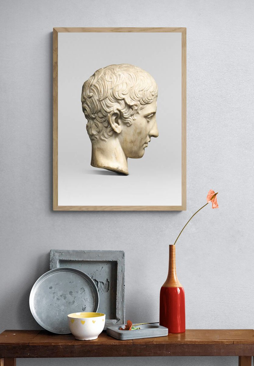 Classical Sculpture Head — Fine Art Print. — room view 3