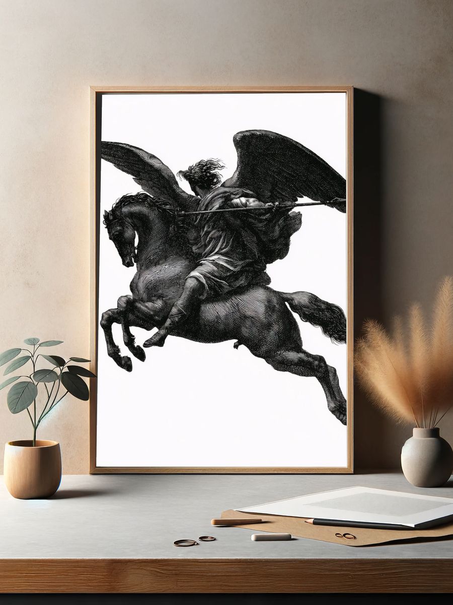 Winged Horse Mythology Print. — room view 2