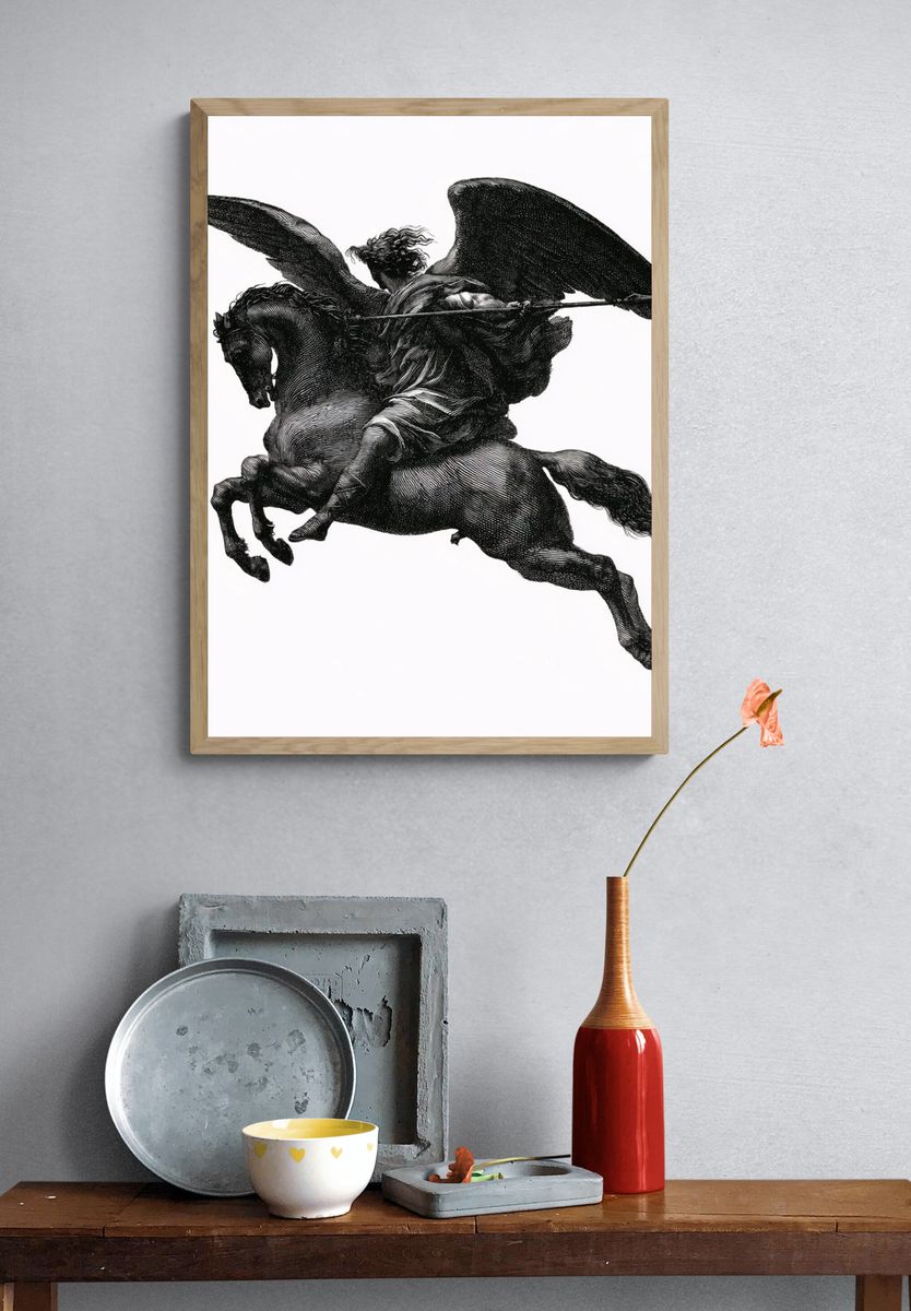 Winged Horse Mythology Print. — room view 3