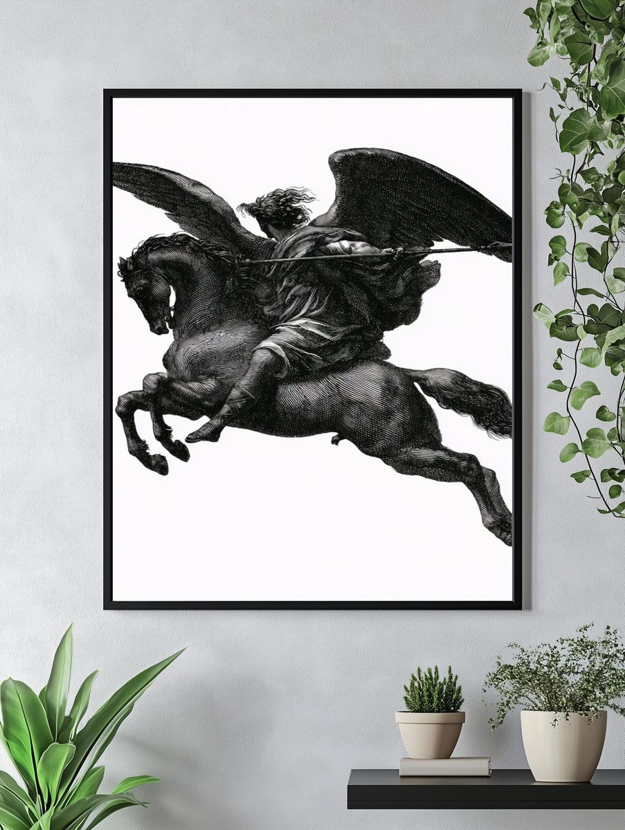 Winged Horse Mythology Print. — room view 4