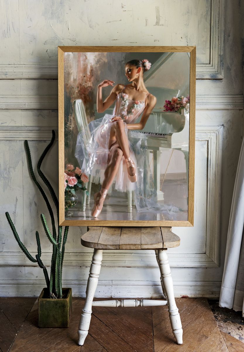 Ballerina at the Piano Fashion Print. — room view 1
