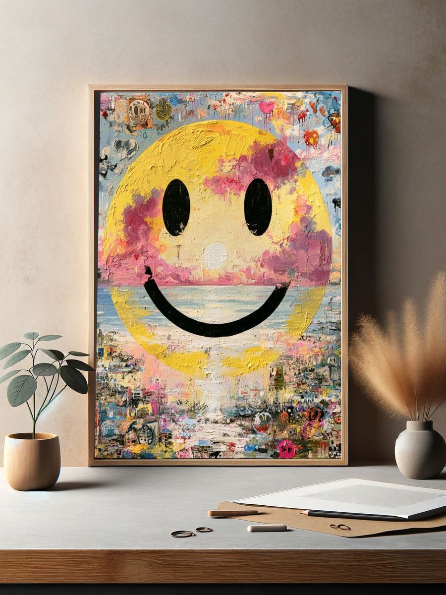 Smiley Pop Art Poster. — room view 2