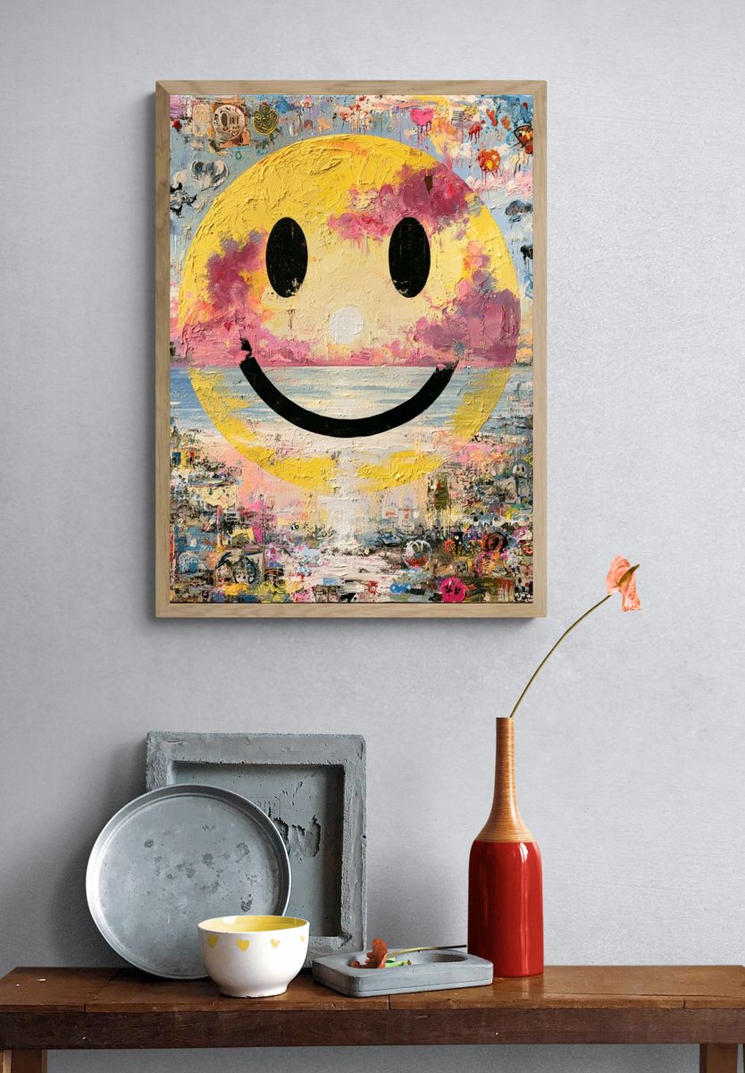 Smiley Pop Art Poster. — room view 3