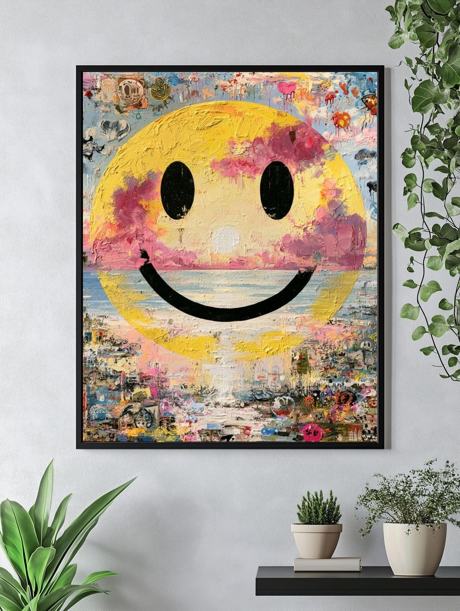 Smiley Pop Art Poster. — room view 4