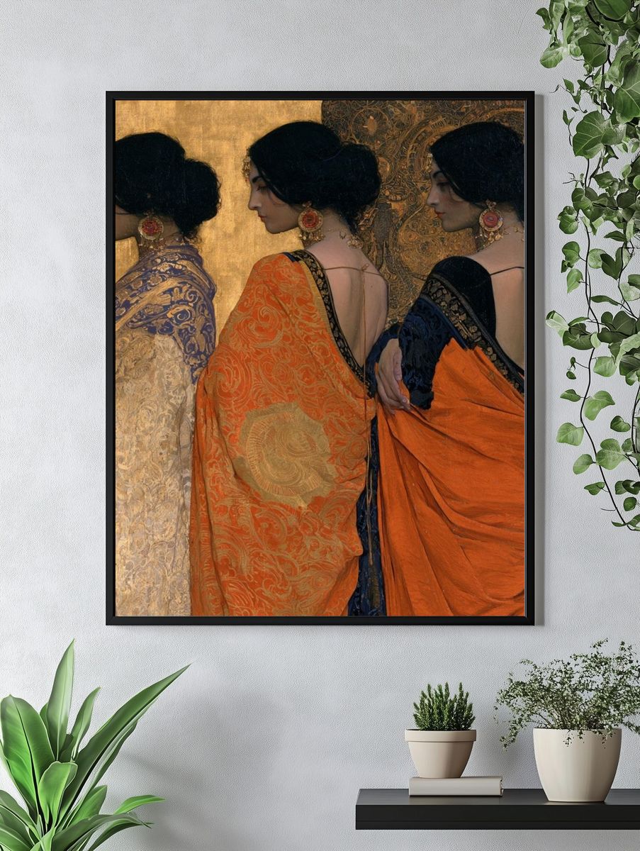 Three Women in Gold — Fine-Art Print. — room view 4
