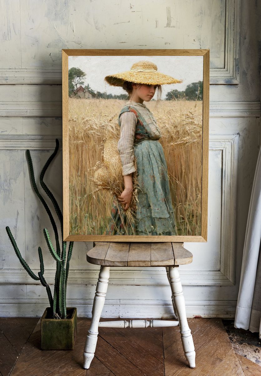 Girl in Wheat Field Fine-Art Print. room preview