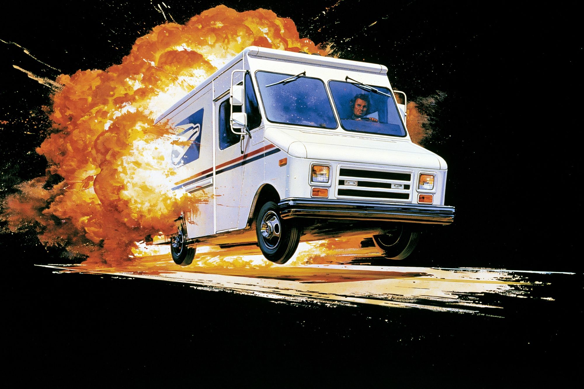 Exploding Delivery Truck Action Poster. poster detail