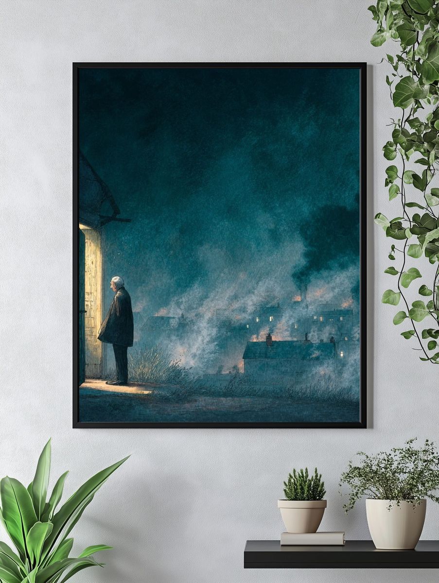 Man at the Door — Surreal Art Print. — room view 4