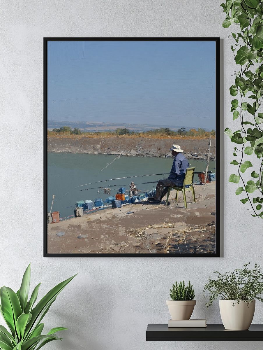 Fishing by the River — Fine Art Print. — room view 4