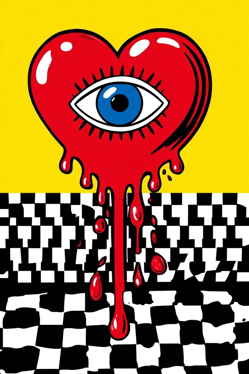 Dripping Heart Eye Pop-Art Poster. poster — fine-art art