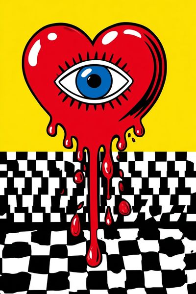 Dripping Heart Eye Pop-Art Poster. poster print