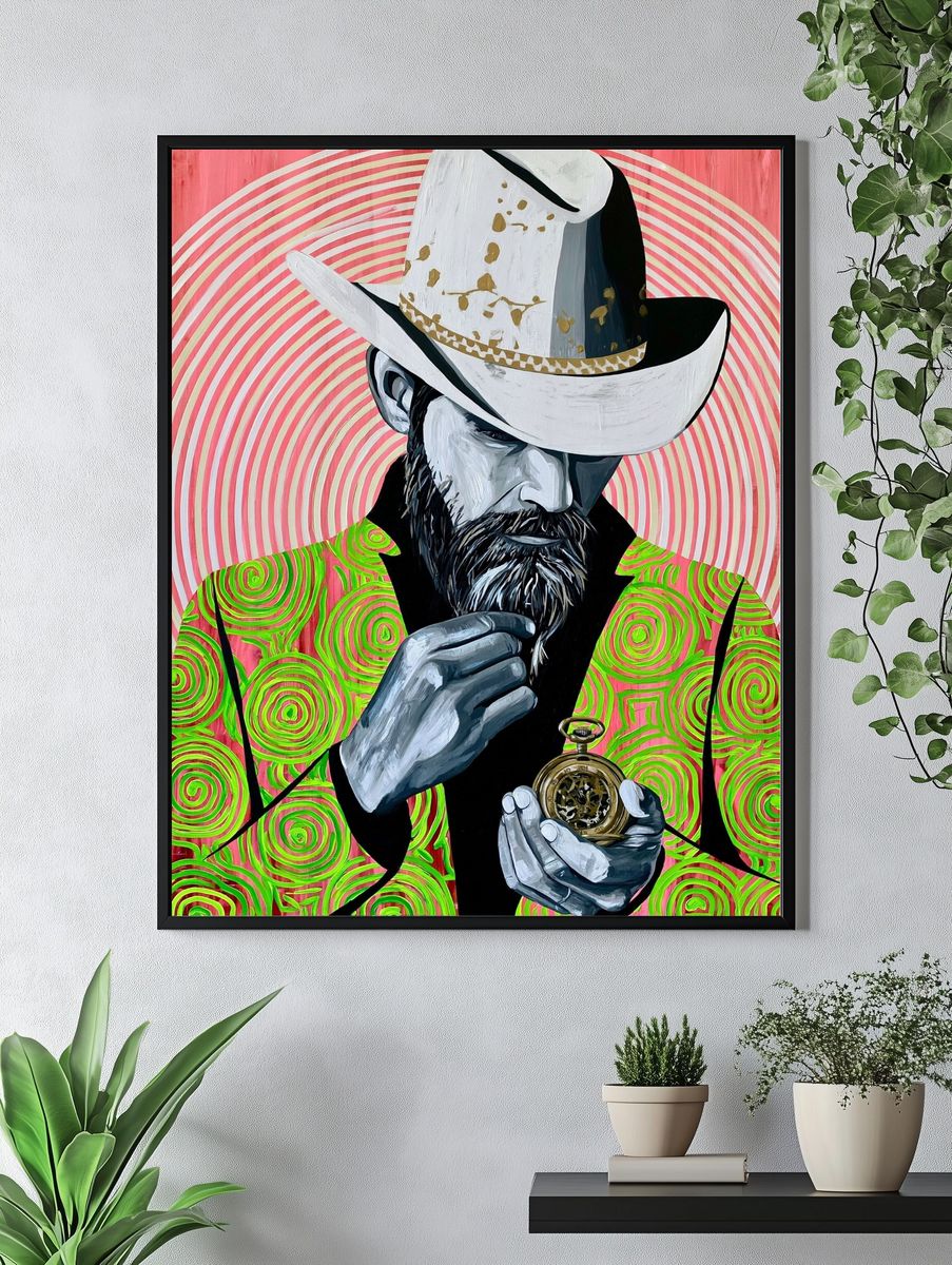 Cowboy Portrait Pop-Art Poster. — room view 4