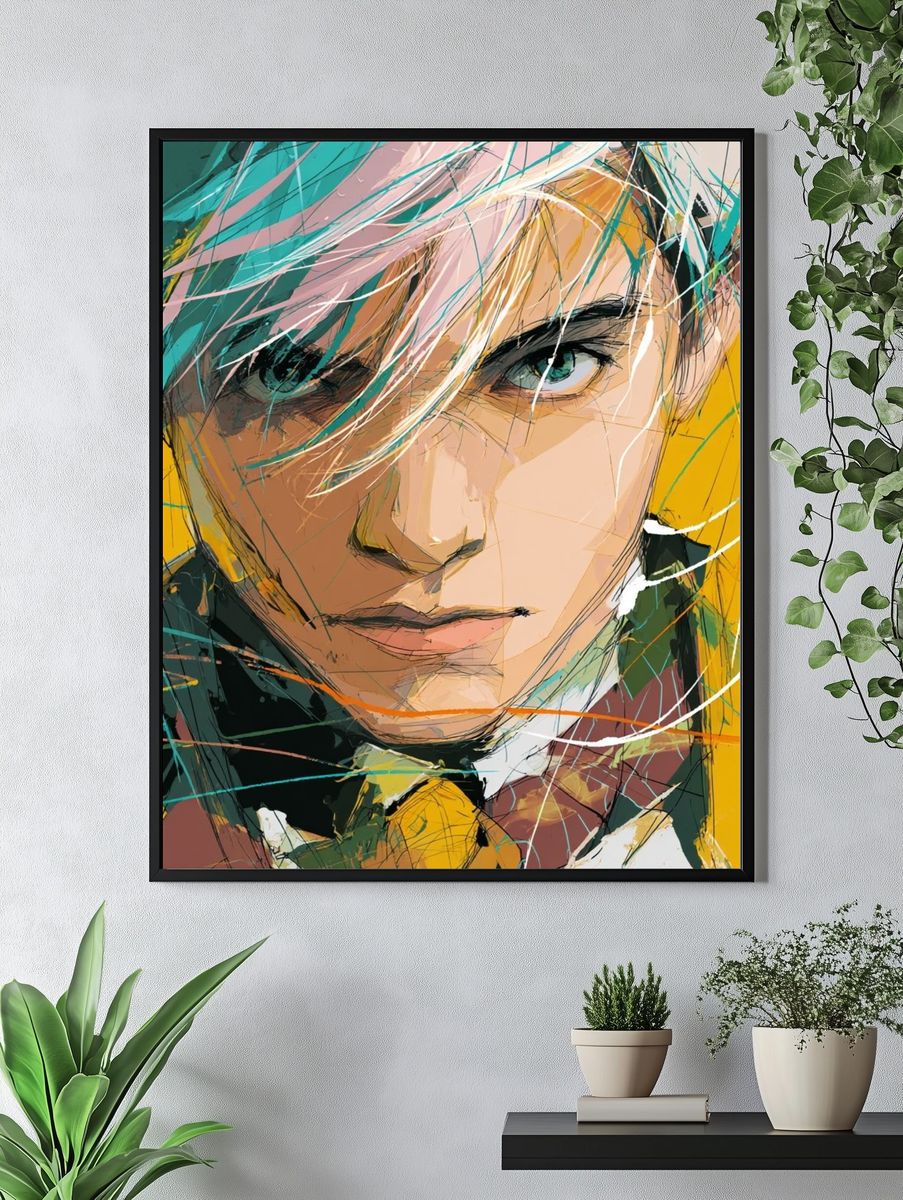 Abstract Portrait Expressionism Poster. — room view 4