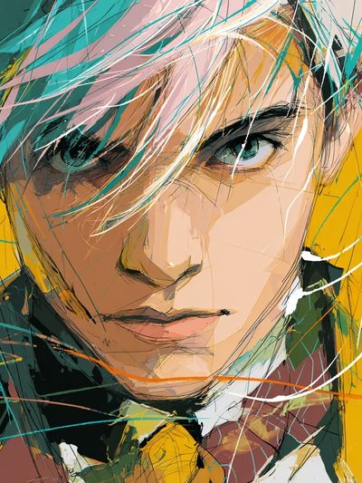 Abstract Portrait Expressionism Poster. poster print