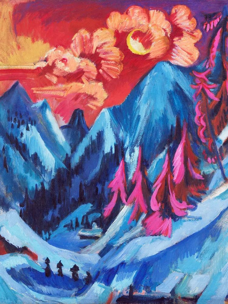 Winter Landscape Moonlight (1919) painting. poster detail