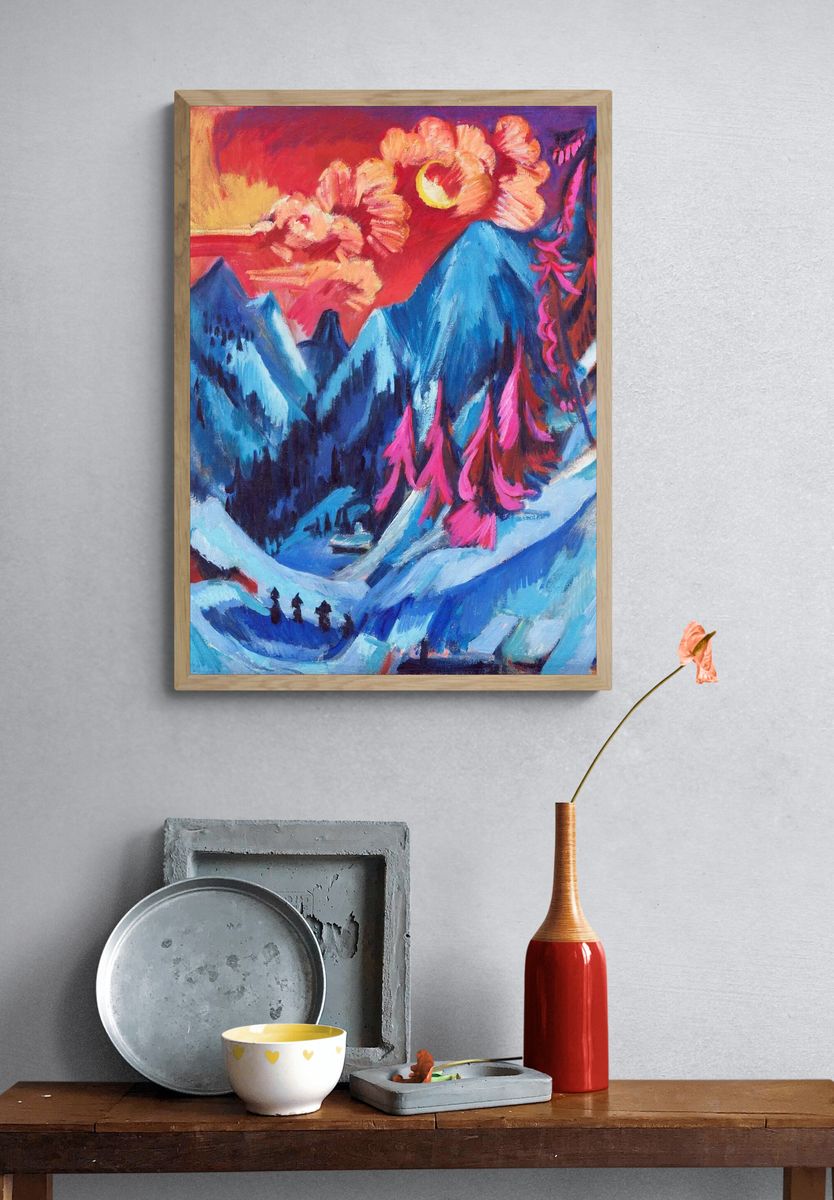 Winter Landscape Moonlight (1919) painting. — room view 3