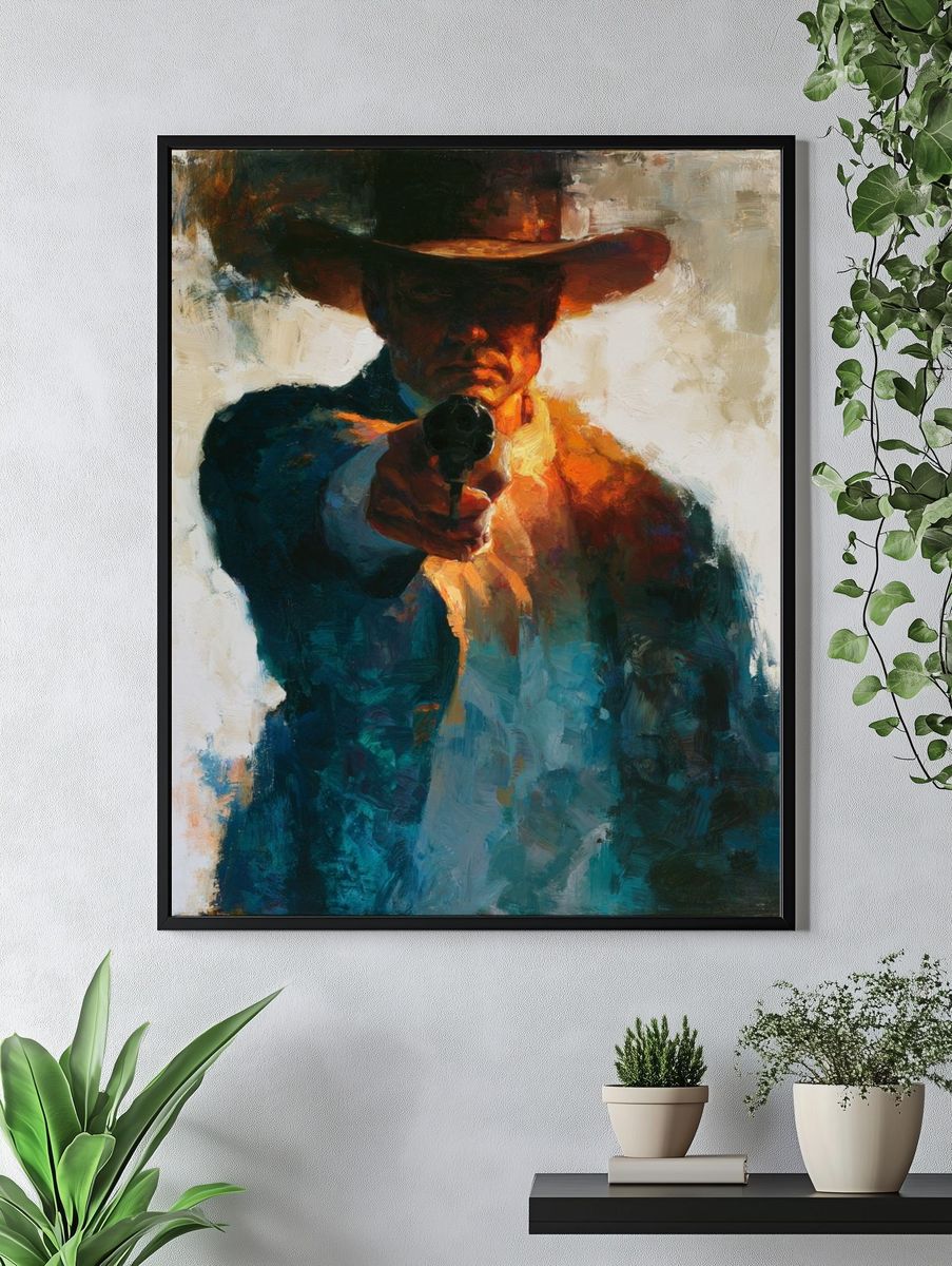 Cowboy Gunman Fine-Art Poster. — room view 4