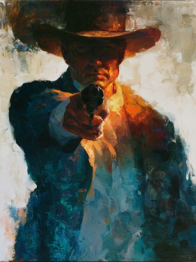 Cowboy Gunman Fine-Art Poster. poster