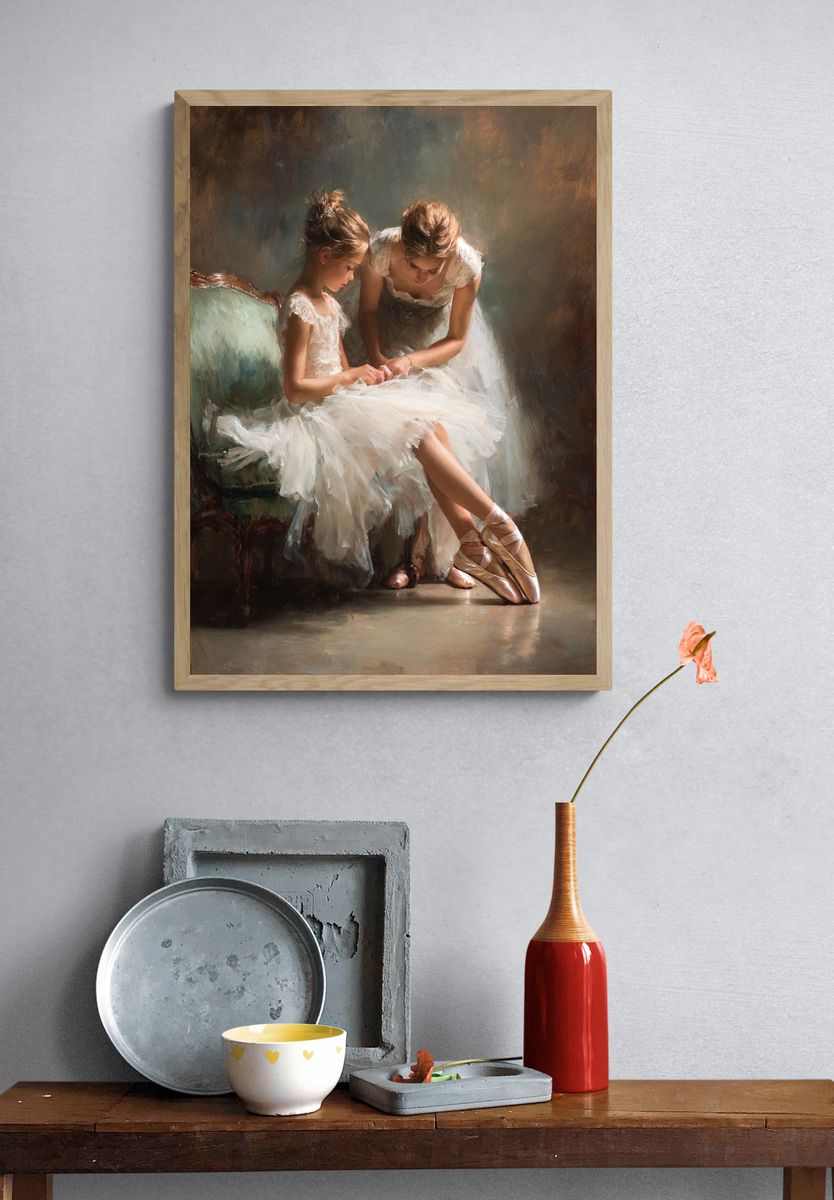 Ballerina Study Fine-Art Poster. — room view 3