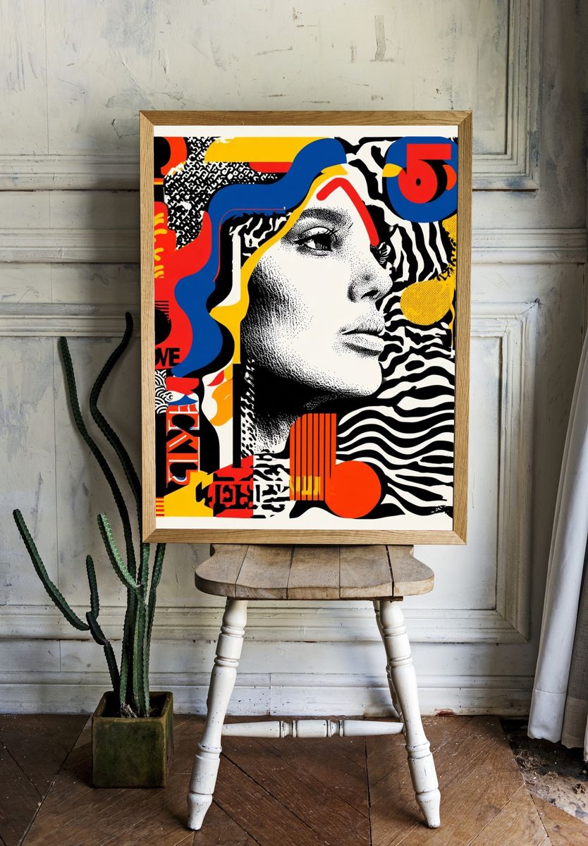Pop Art Woman Portrait Poster. — room view 1