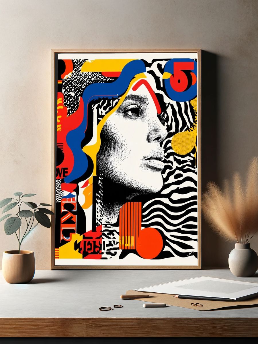 Pop Art Woman Portrait Poster. — room view 2