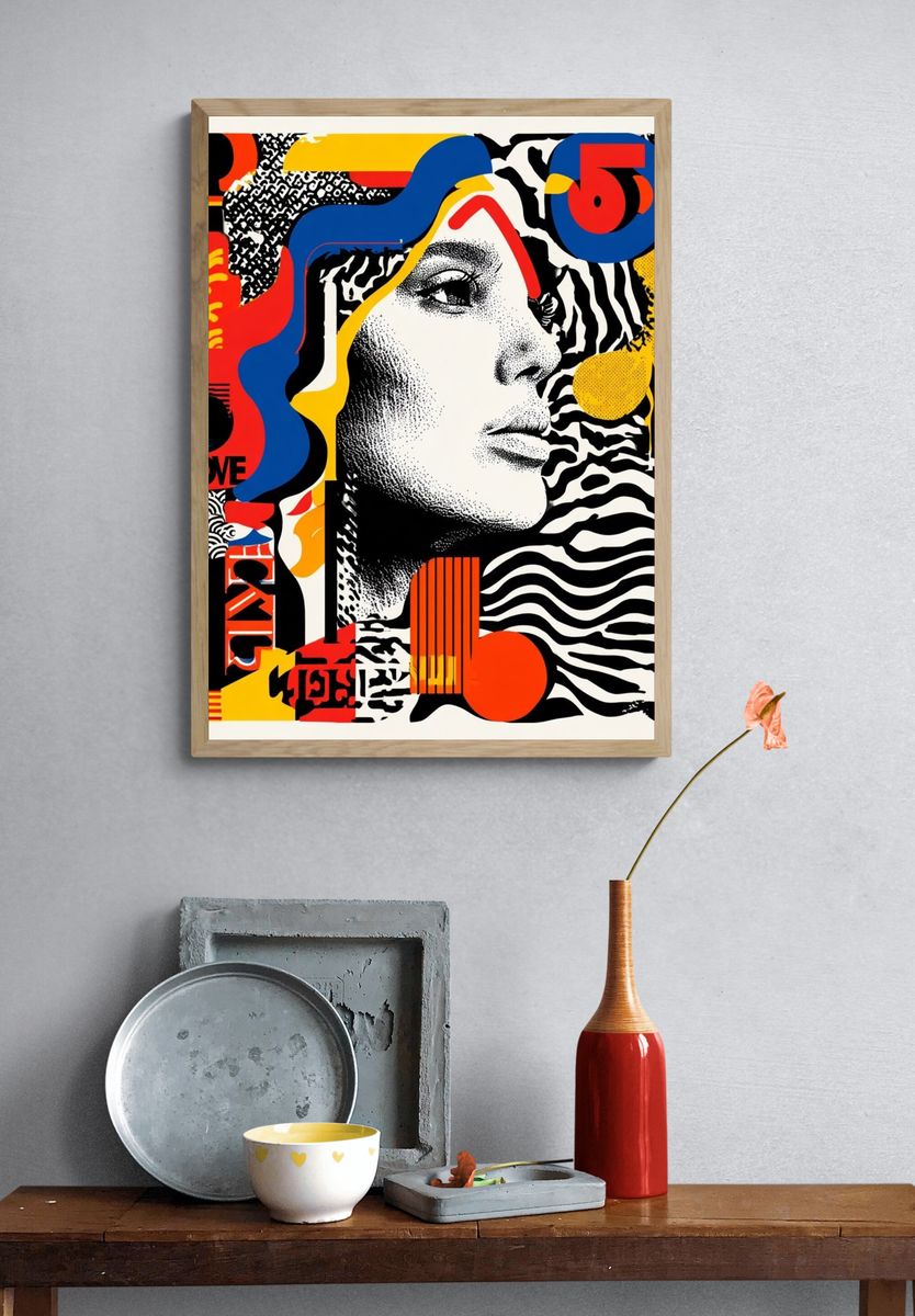 Pop Art Woman Portrait Poster. — room view 3