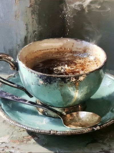Turquoise Teacup Still Life Print.