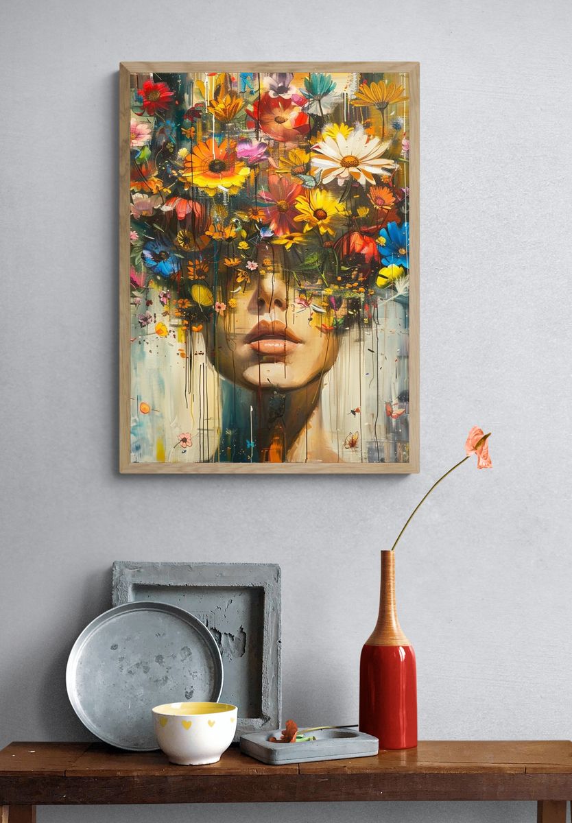 Floral Dream Portrait Print. — room view 3