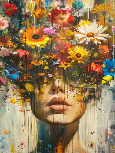 Floral Dream Portrait Print.