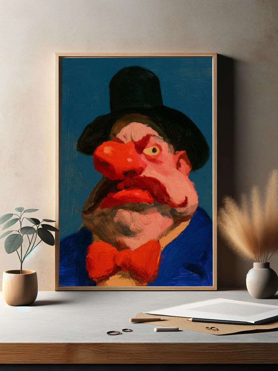 Expressionist Gentleman Portrait Print. — room view 2