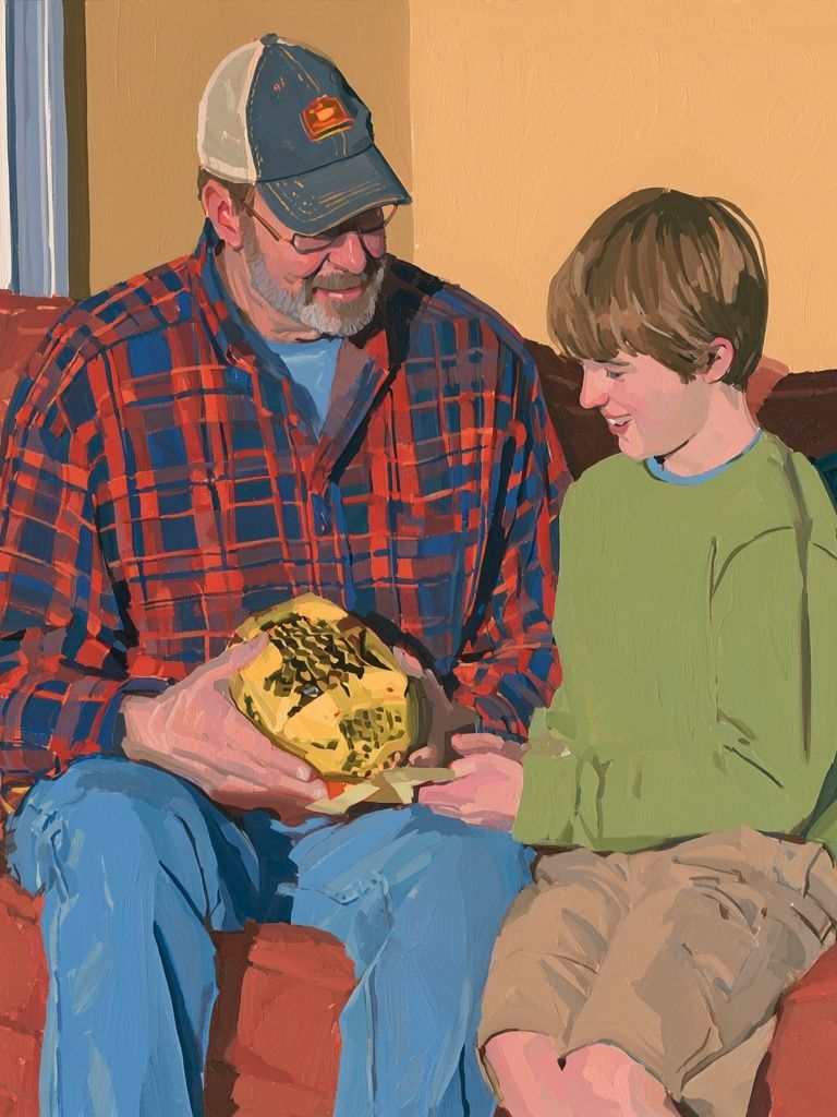 Father and Son Portrait Print. poster — fine-art art