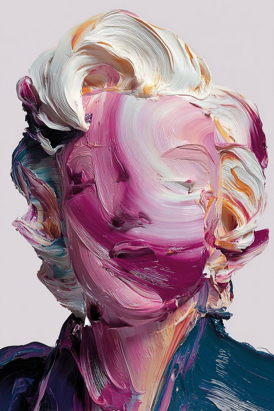 Abstract Painted Portrait Print. poster detail