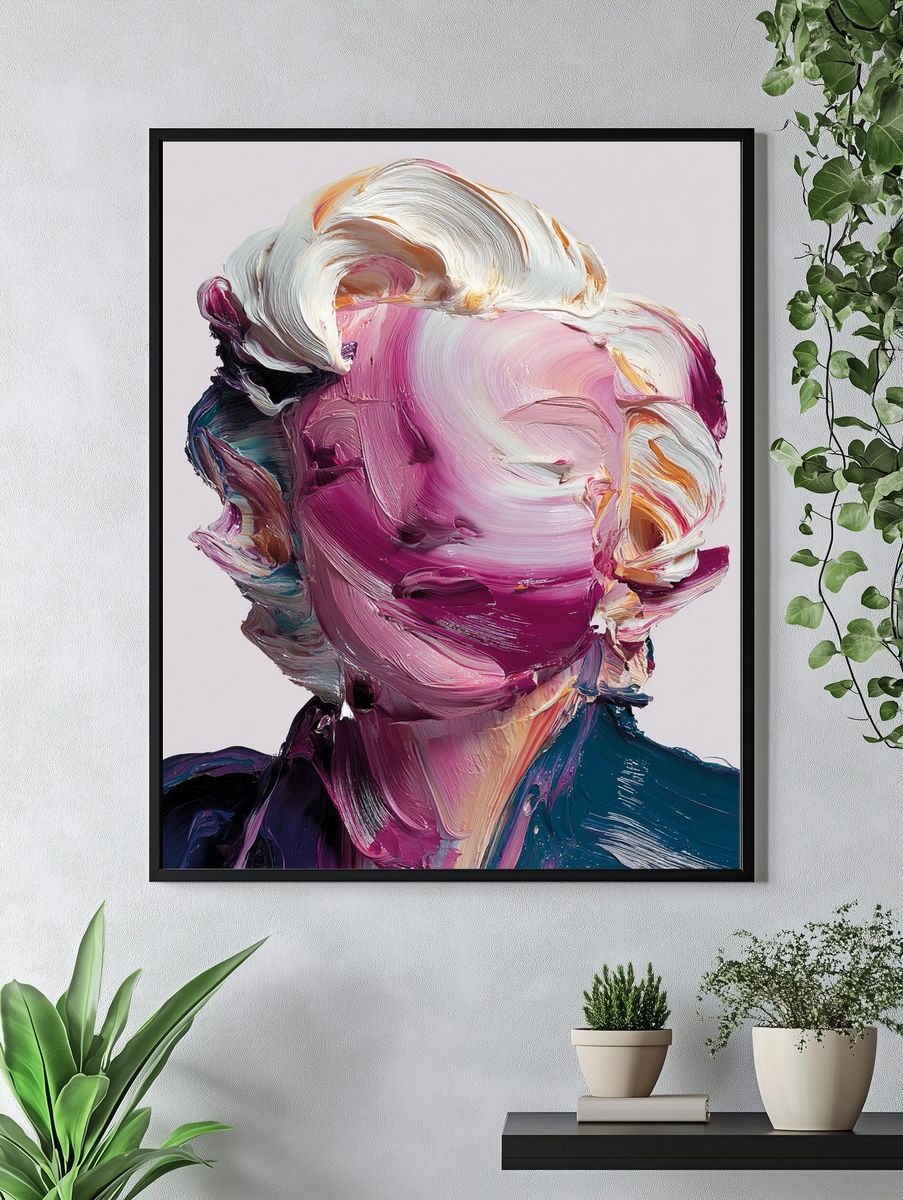 Abstract Painted Portrait Print. — room view 4