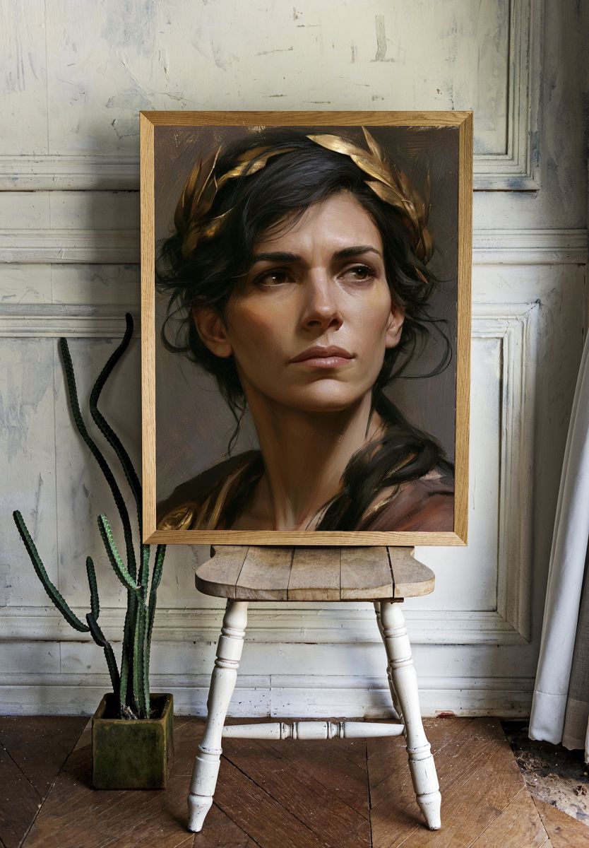 Classical Woman Portrait Fine-Art Print. room preview
