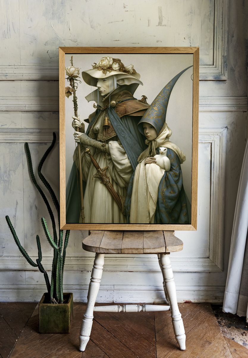 Fantasy Guardians Illustration Poster. — room view 1